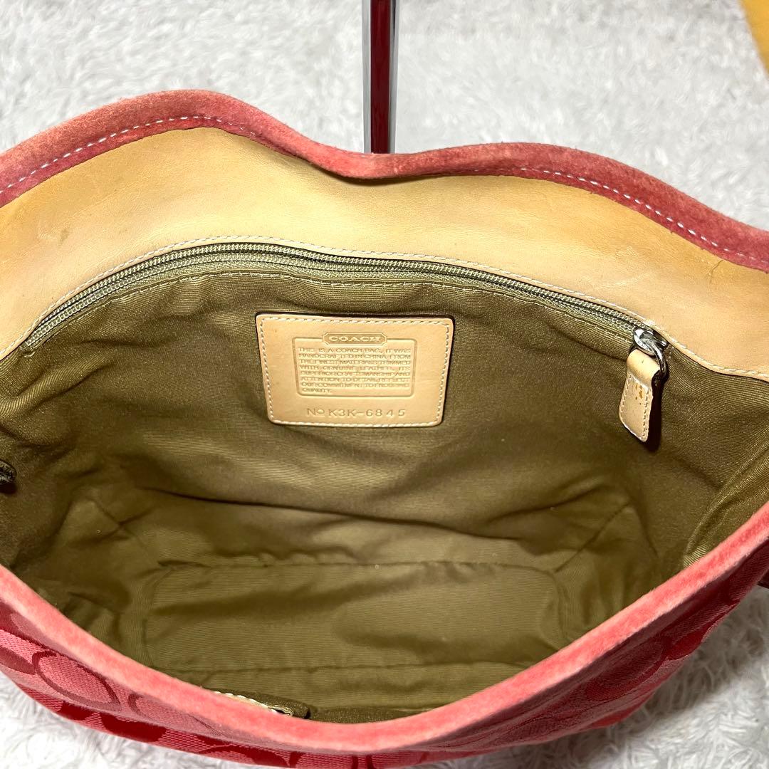 ✨希少カラー✨COACH コーチ ワンショルダー 赤 シグネチャー レッド