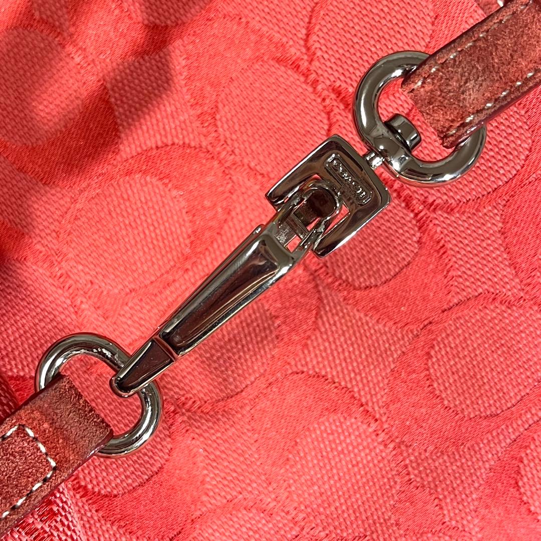 ✨希少カラー✨COACH コーチ ワンショルダー 赤 シグネチャー レッド