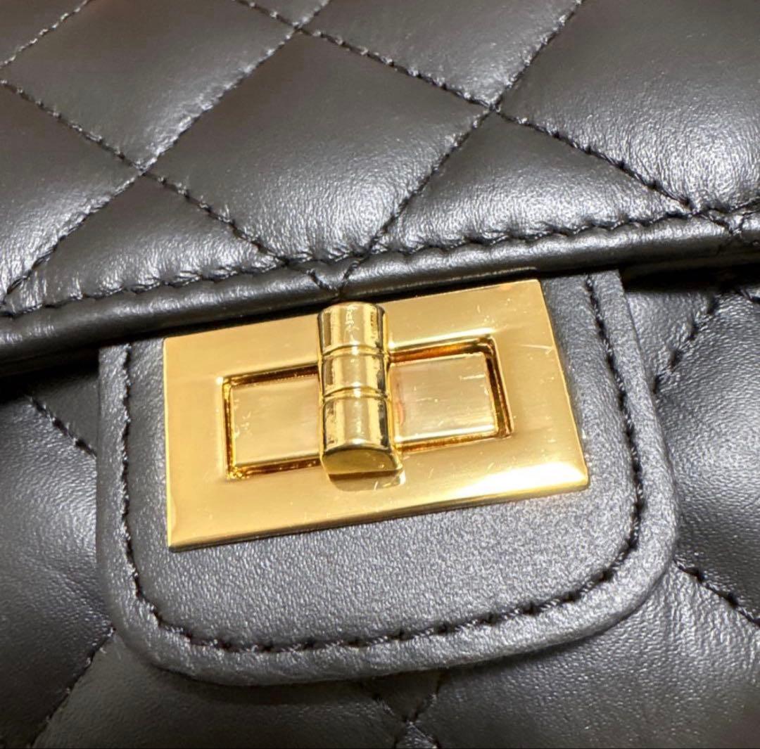 【新品未使用】ノーブル　NOBLE キルティングレザーチェーンバッグ ブラック