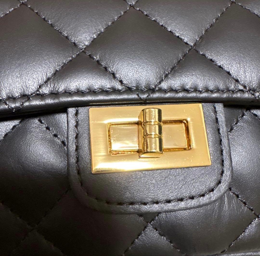 【新品未使用】ノーブル　NOBLE キルティングレザーチェーンバッグ ブラック