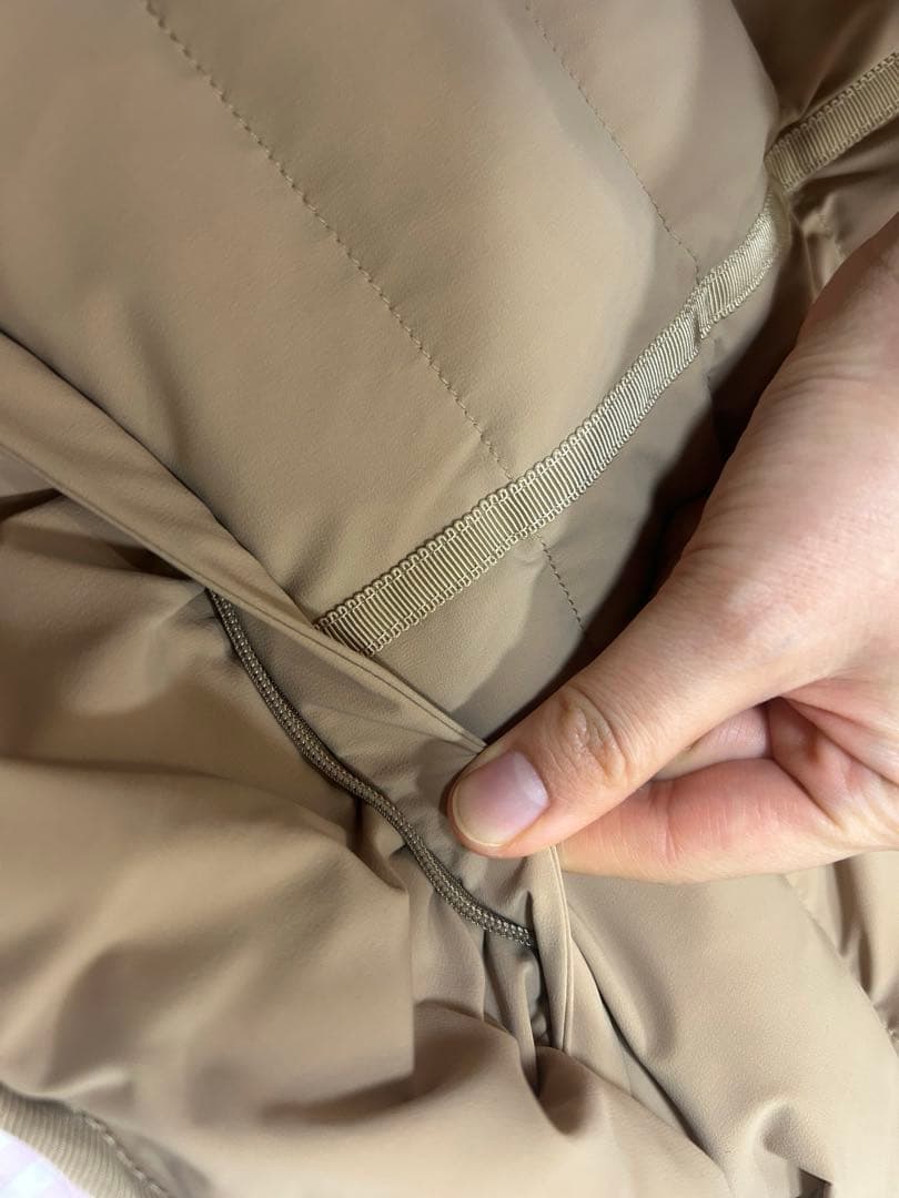 エムズグレイシー　ベージュ　ダウン　ロングコート　リボンつき　レッキスファー