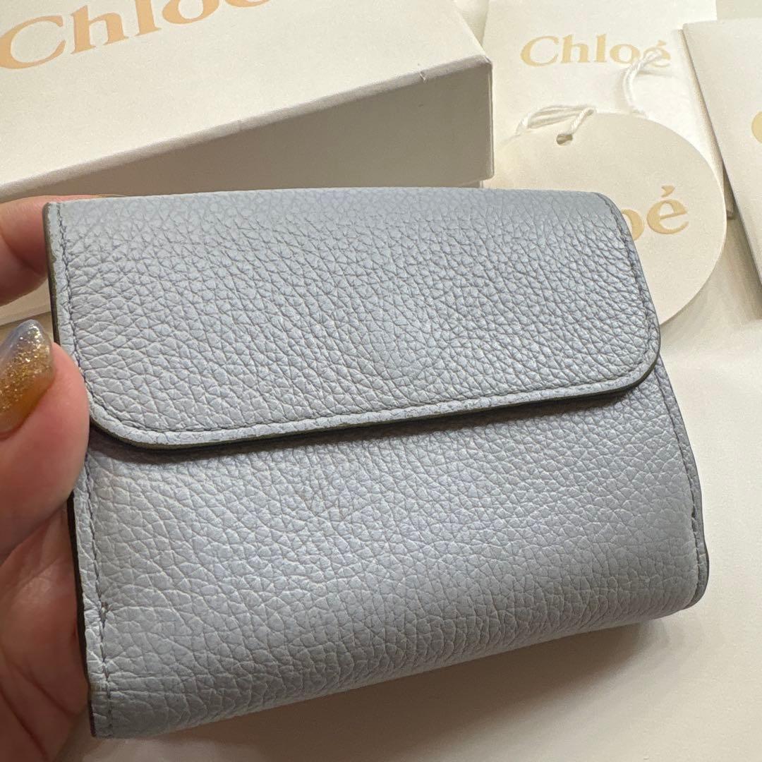 【中古】Chloé 三つ折り財布 イニシャルK,C チャーム付き