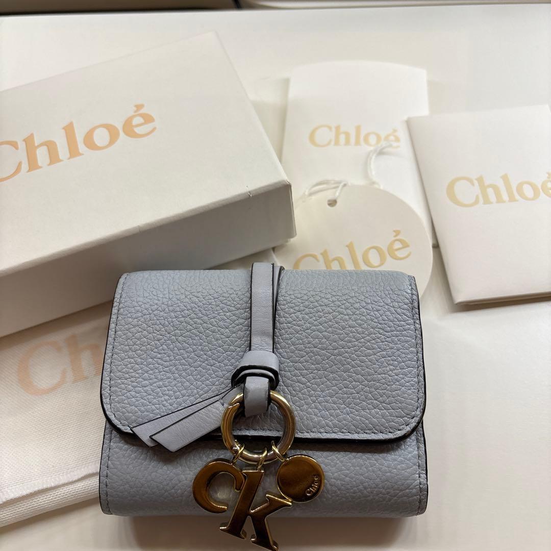 【中古】Chloé 三つ折り財布 イニシャルK,C チャーム付き