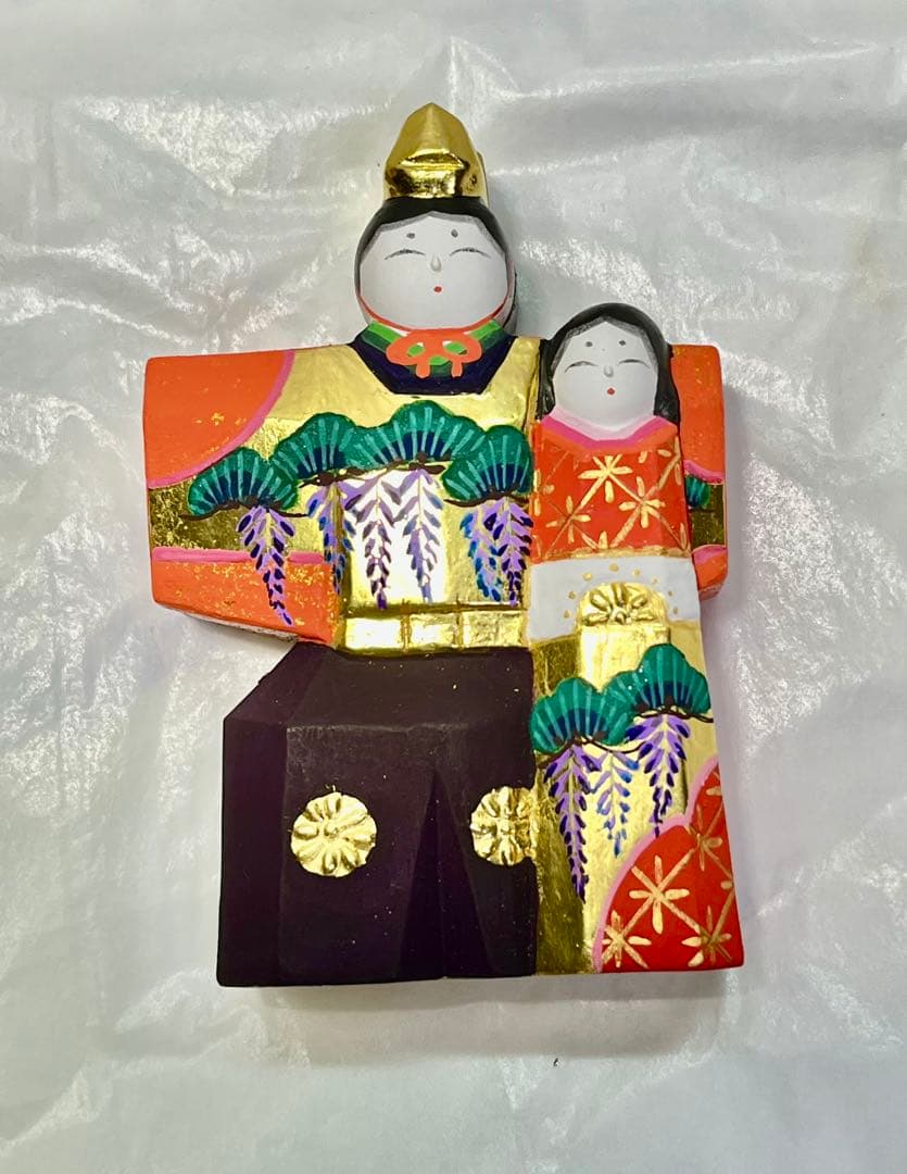 一刀彫 雛人形 香合 10cm