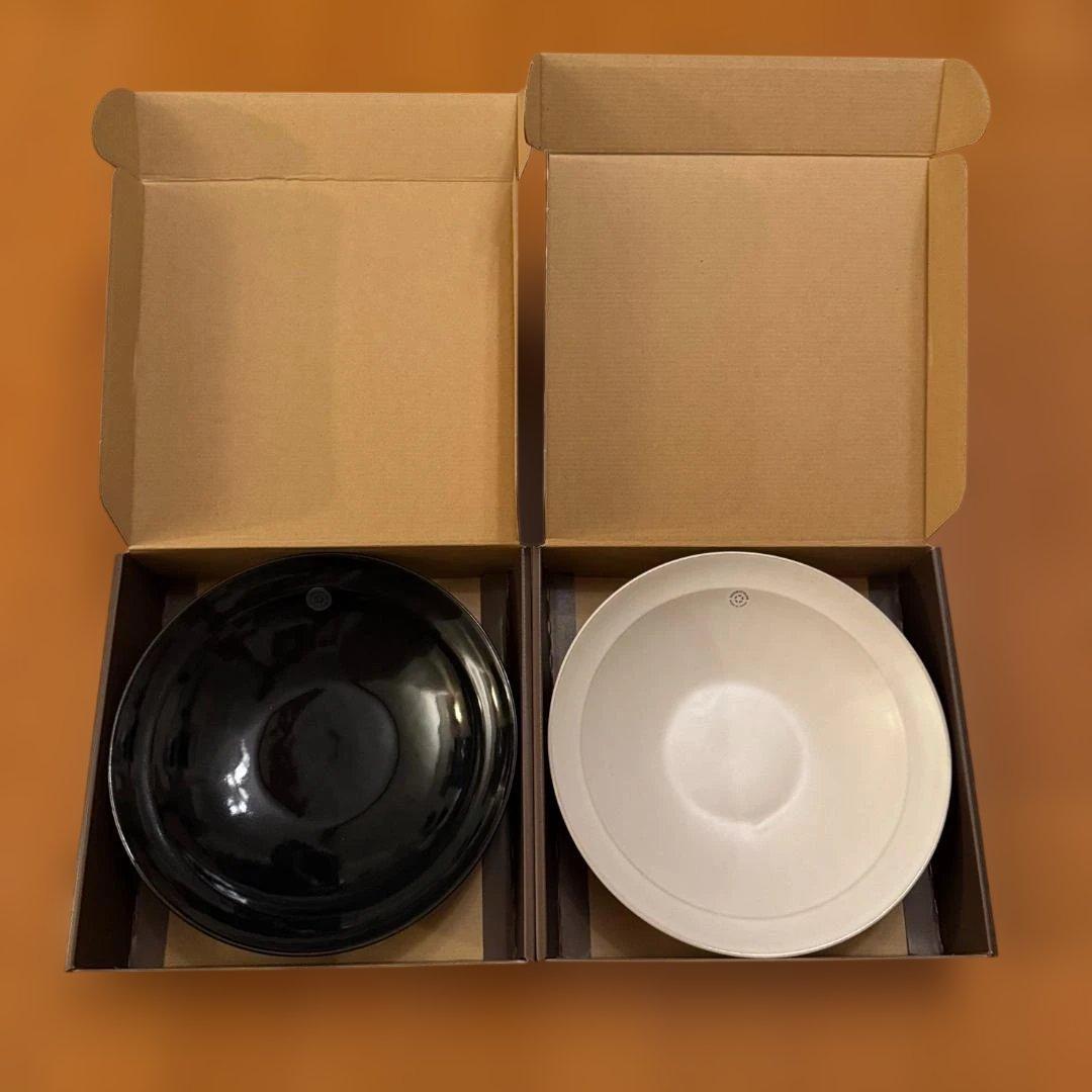 新品 バーミキュラ シャロウボウル リム 24cm 皿 2枚セット 黒白