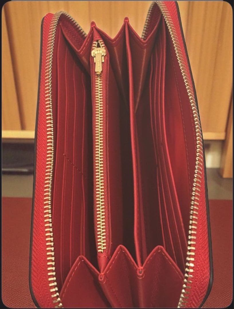 【新品】COACH 【新品】長財布レッド/ブラウン