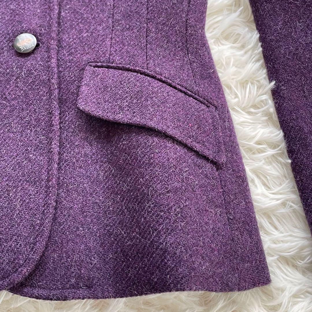 高級RALPH LAURENラルフローレンパープルツイードジャケットイタリア製