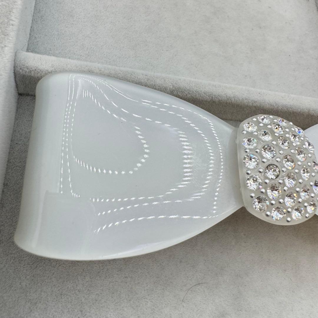 【保管袋付き】alexandre de paris バレッタ　リボン　ストーン