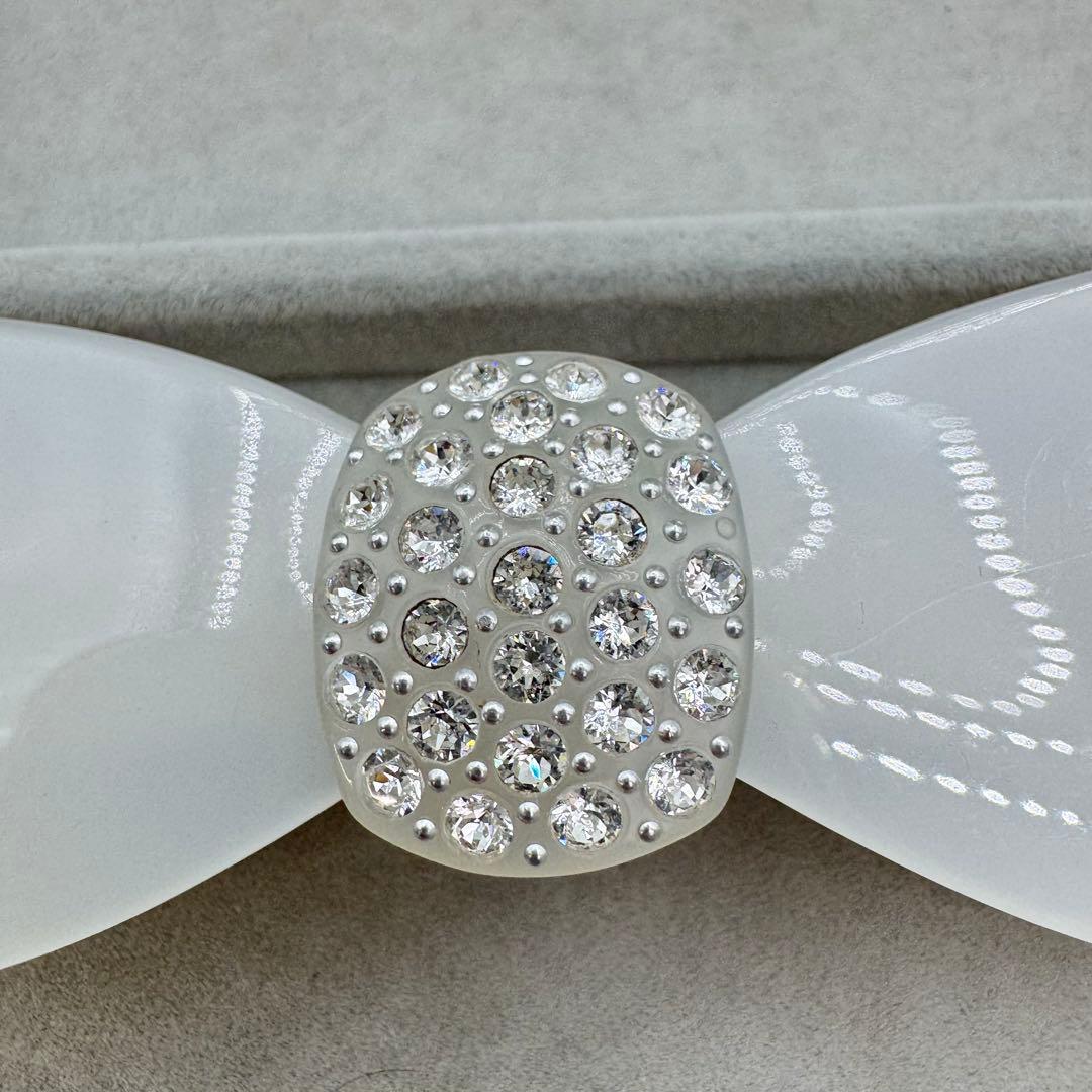 【保管袋付き】alexandre de paris バレッタ　リボン　ストーン