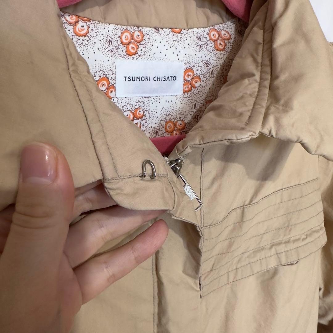 TSUMORI CHISATO ツモリチサト ダウンコート ベージュ 丸襟
