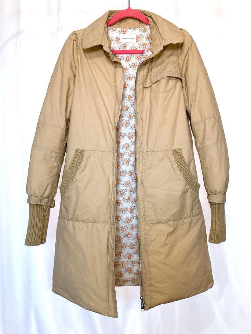 TSUMORI CHISATO ツモリチサト ダウンコート ベージュ 丸襟