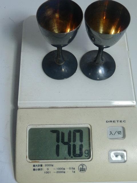純銀三越製 ワイングラス2個セット 74g