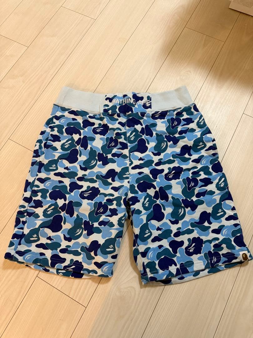 A Bathing Ape 青系カモフラショートパンツ L