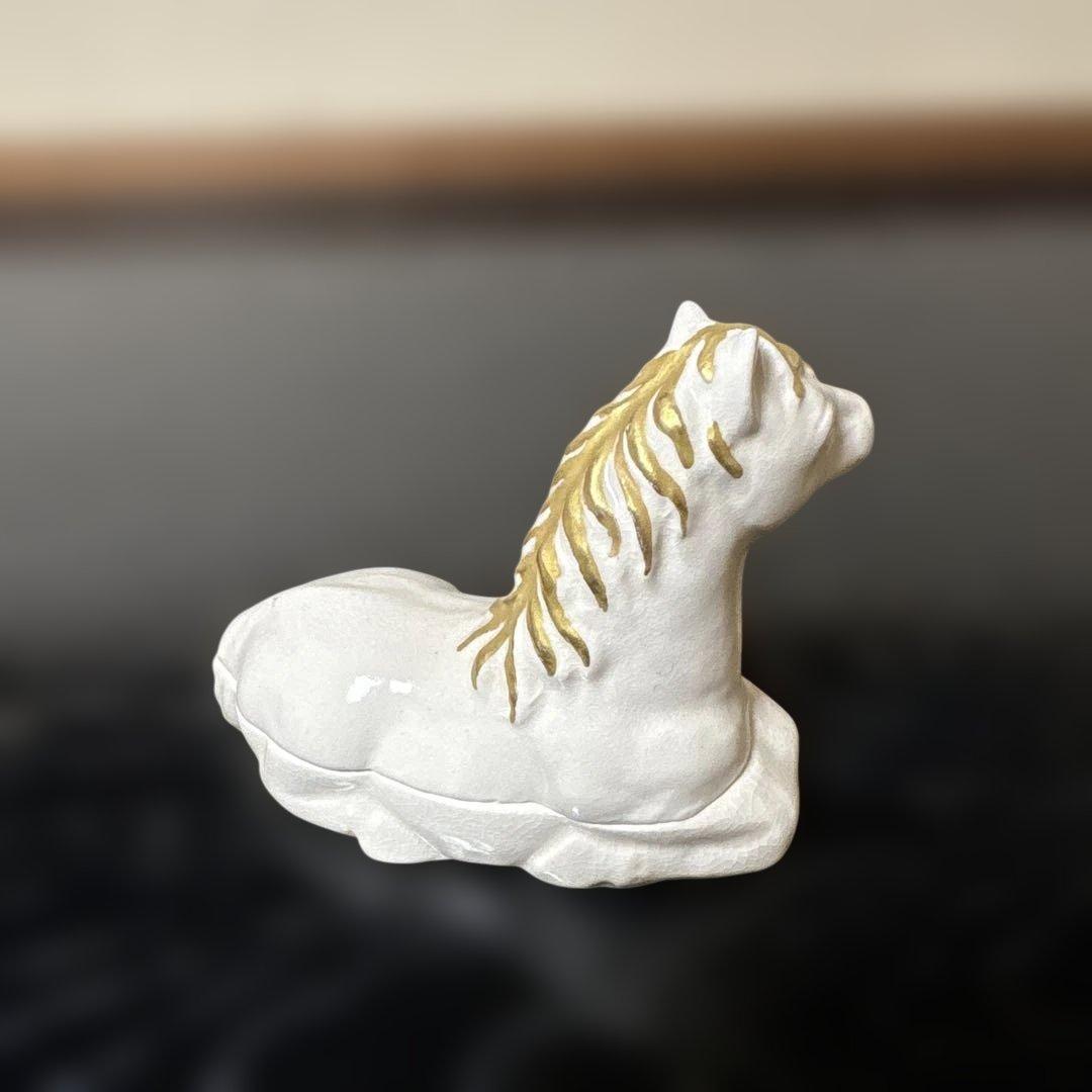 【茶道具】小峠丹山造　干支香合（共箱）　馬　来年は午年　初釜に