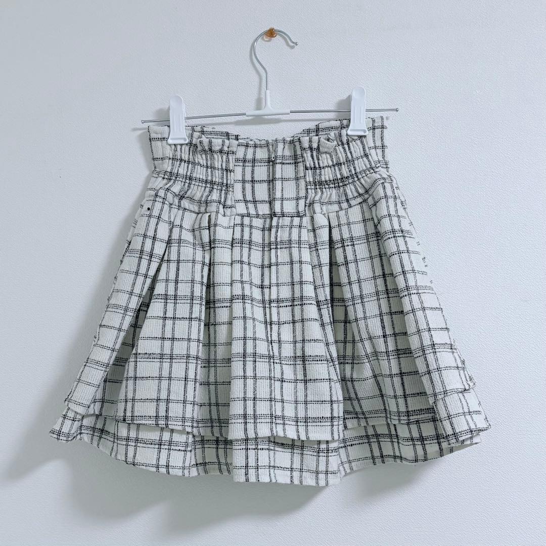 ミシェルマカロン 美脚スカート ツイード ホワイト