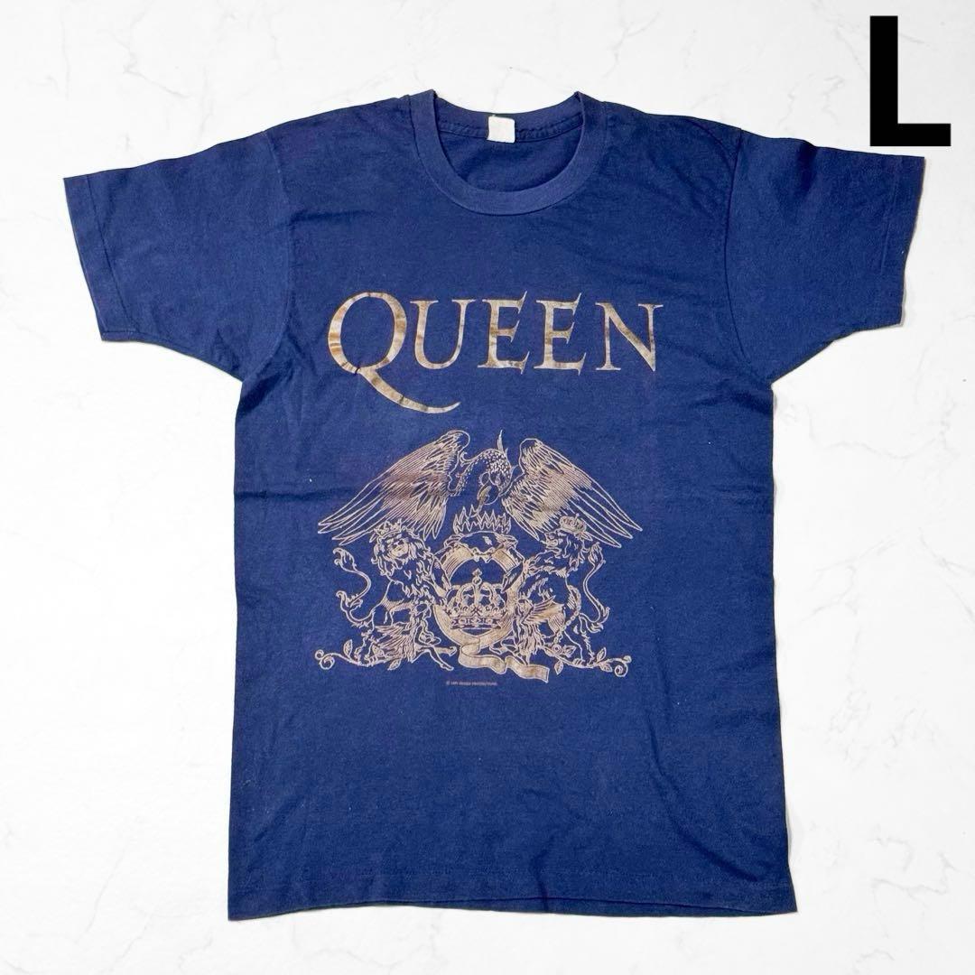 90s Queen Tシャツ バンドTシャツ クイーン ロゴ エムブレム L