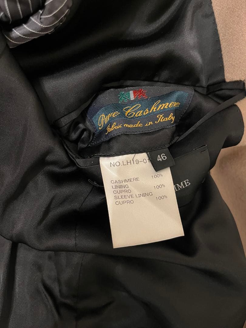 Lithium Homme イタリア製カシミヤ100% チェスターコート 46