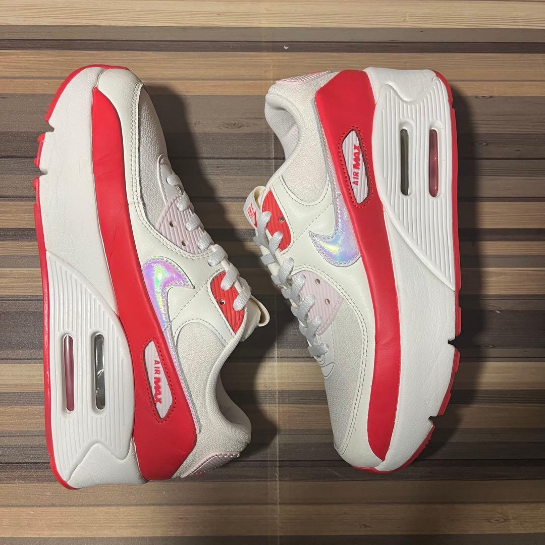 ナイキ エア マックス 90 LV8 厚底 ホワイト レッド 24cm