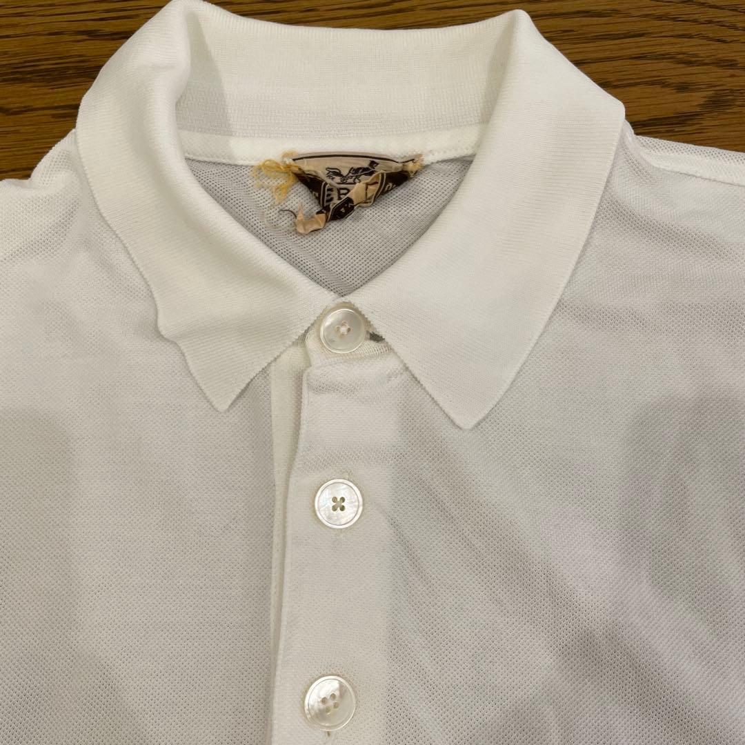 HERMES ホワイト ポロシャツ サイドスリット付き　エルメス　M