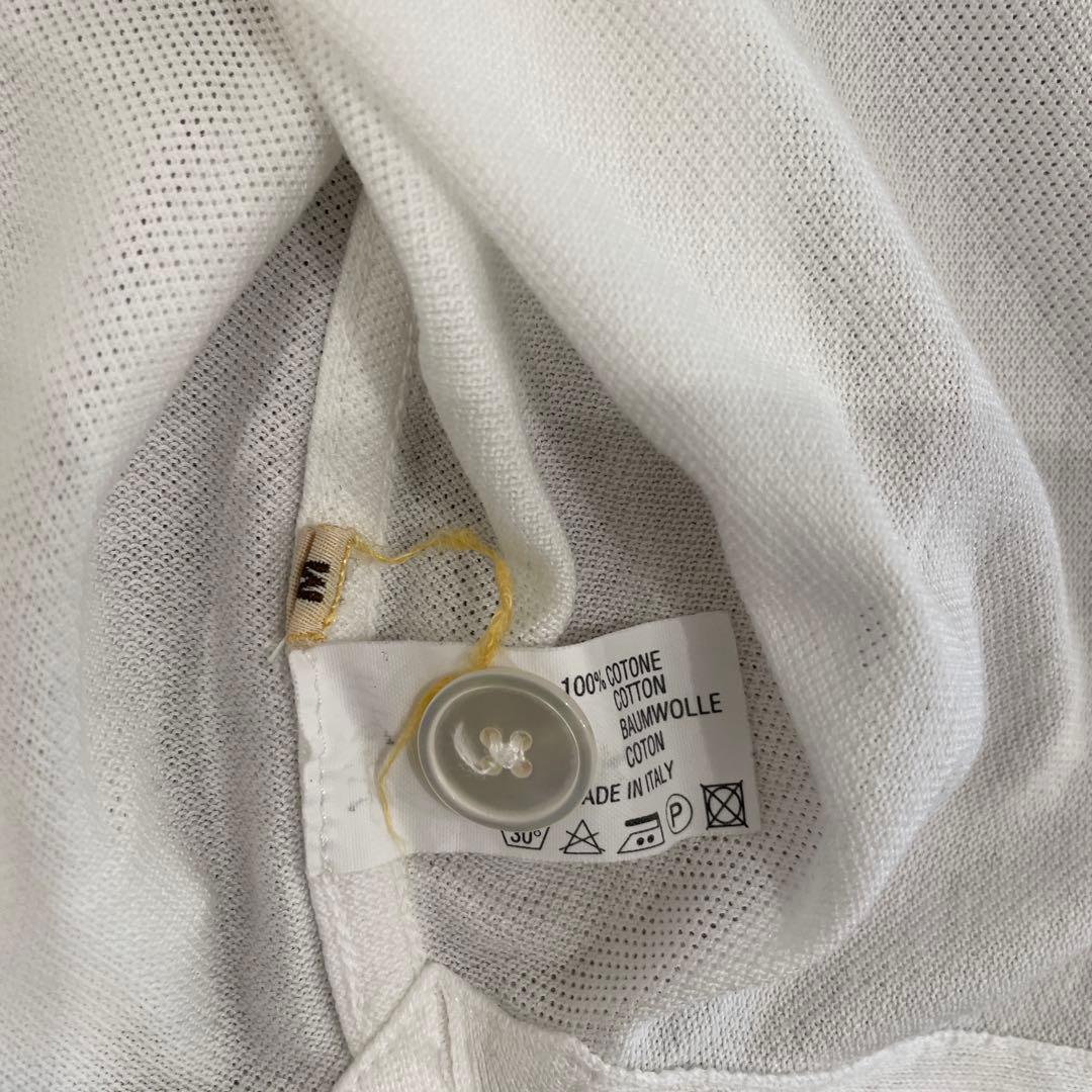 HERMES ホワイト ポロシャツ サイドスリット付き　エルメス　M