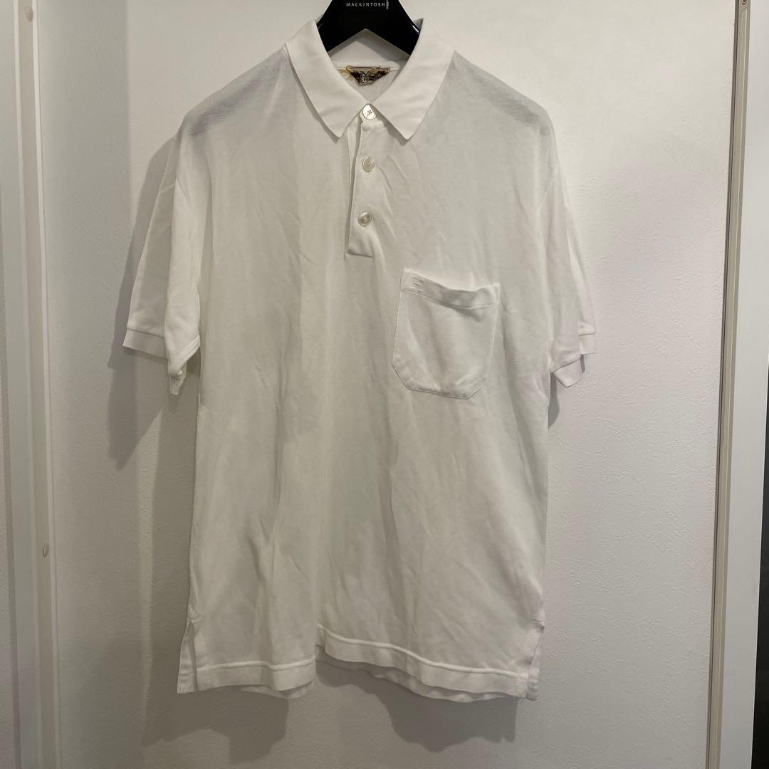 HERMES ホワイト ポロシャツ サイドスリット付き　エルメス　M
