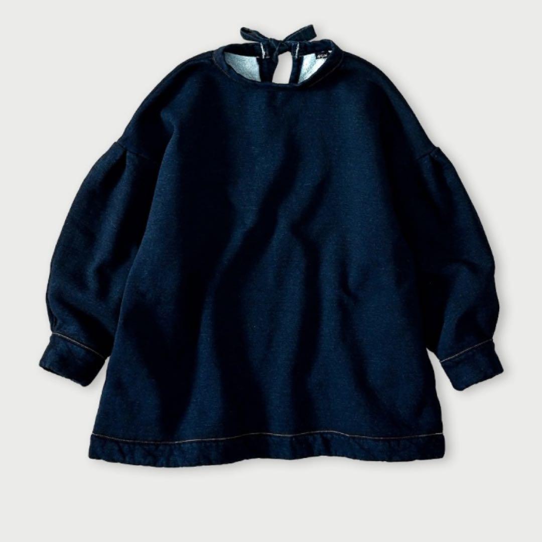 45R インディゴ裏毛パフチュニック