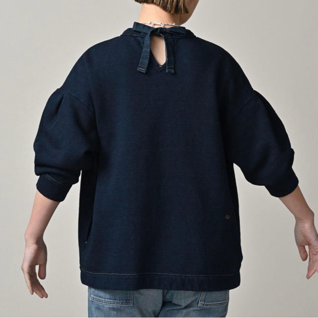 45R インディゴ裏毛パフチュニック