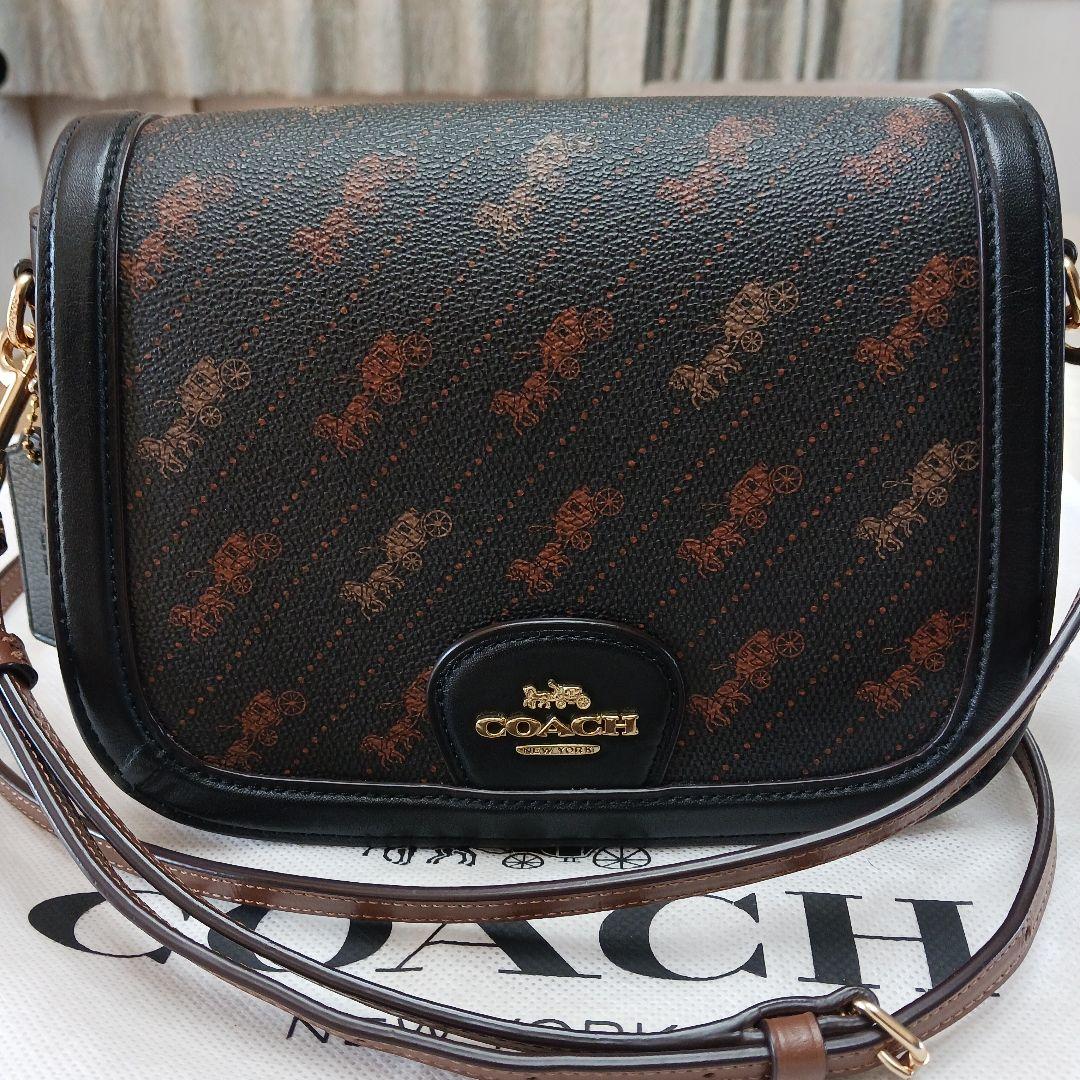 未使用級COACH ショルダーバッグ ブラック/ブラウン