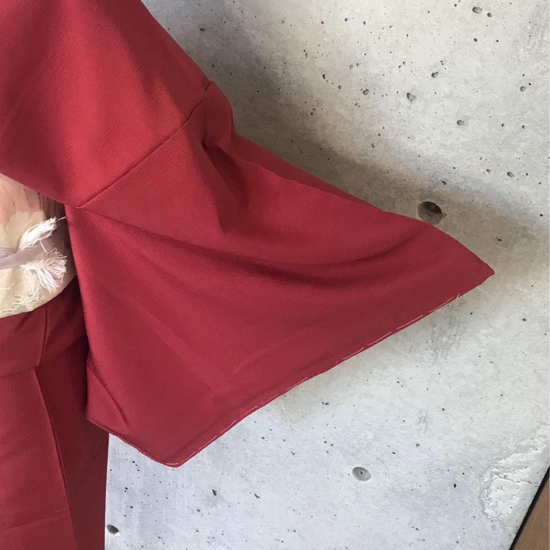 正絹　色無地　一つ紋　袷