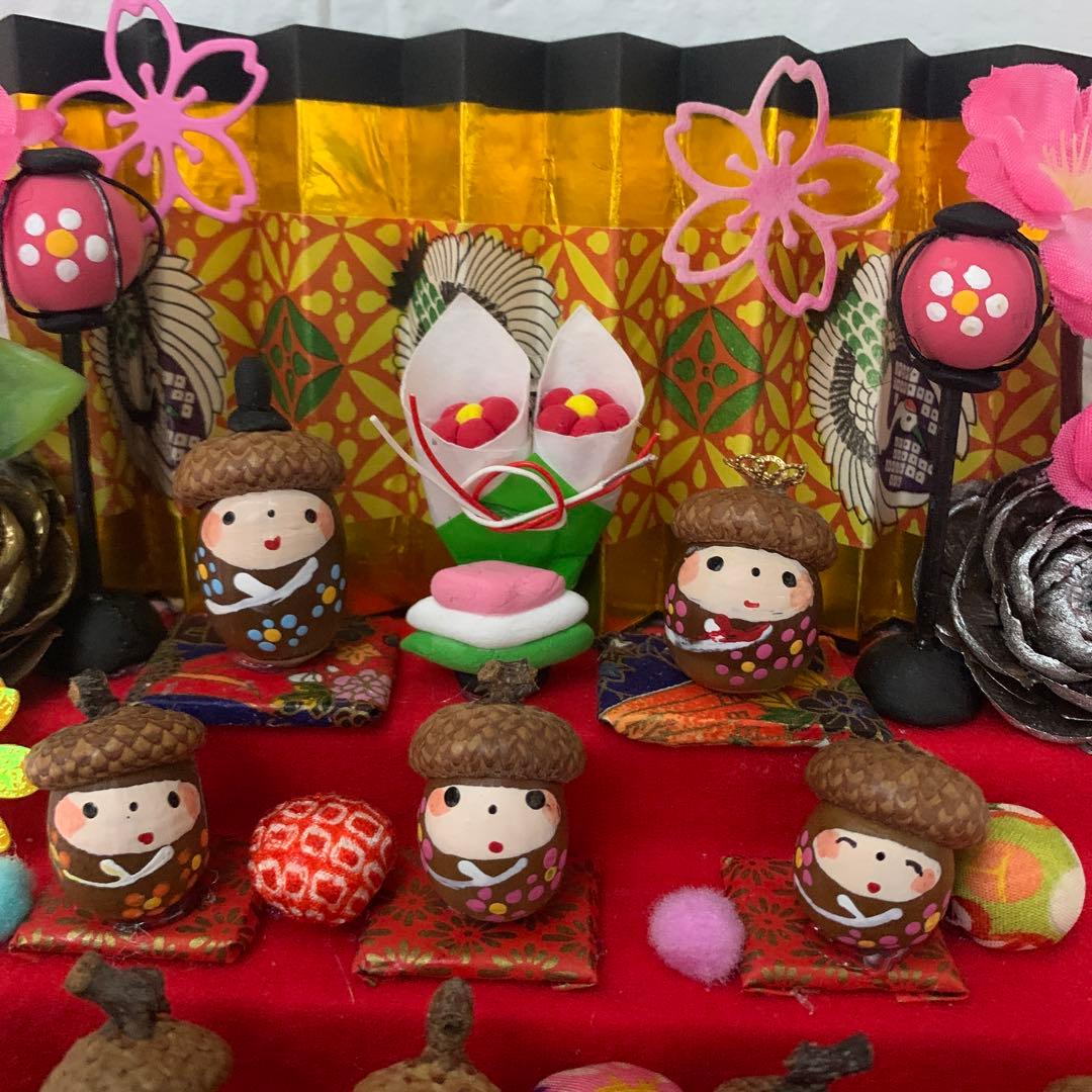 どんぐりアート♡お雛様オブジェ2点＆春のオブジェ2点♡