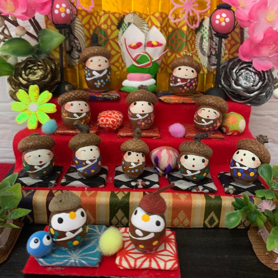 どんぐりアート♡お雛様オブジェ2点＆春のオブジェ2点♡