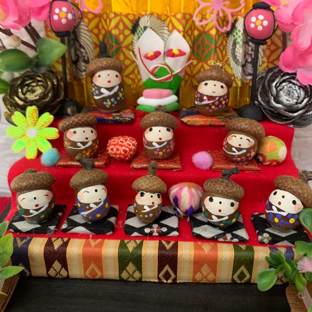 どんぐりアート♡お雛様オブジェ2点＆春のオブジェ2点♡