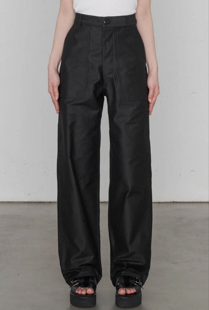 お*お様 Hyke ハイク BACK SATIN BAKER PANTS ネイビ