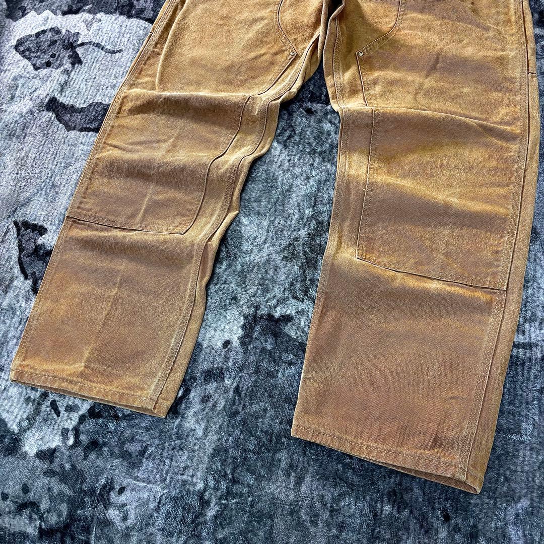 希少ダック地 ダブルニー ペンキ ワークパンツ 古着 一点物 良フェード