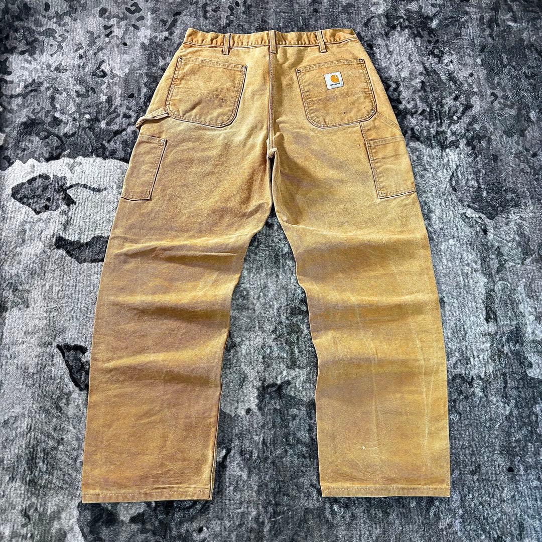 希少ダック地 ダブルニー ペンキ ワークパンツ 古着 一点物 良フェード