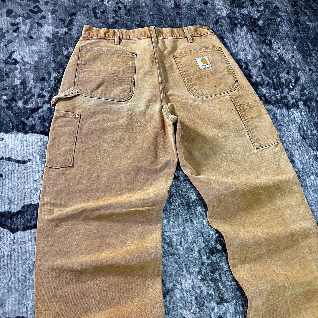希少ダック地 ダブルニー ペンキ ワークパンツ 古着 一点物 良フェード