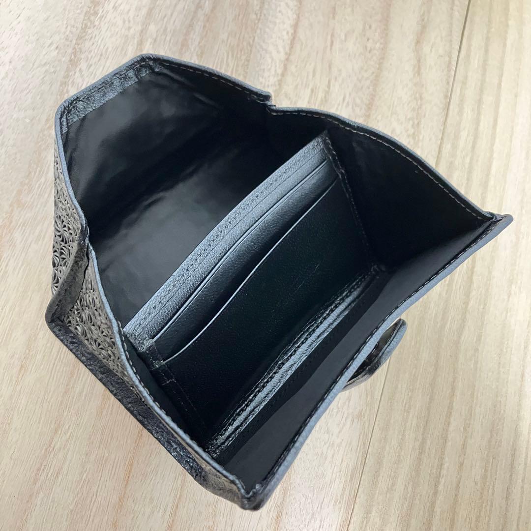 訳あり 極美品✨ヒロコハヤシ✨ジラソーレ✨ミニモ ✨折り財布✨黒✨ブラック
