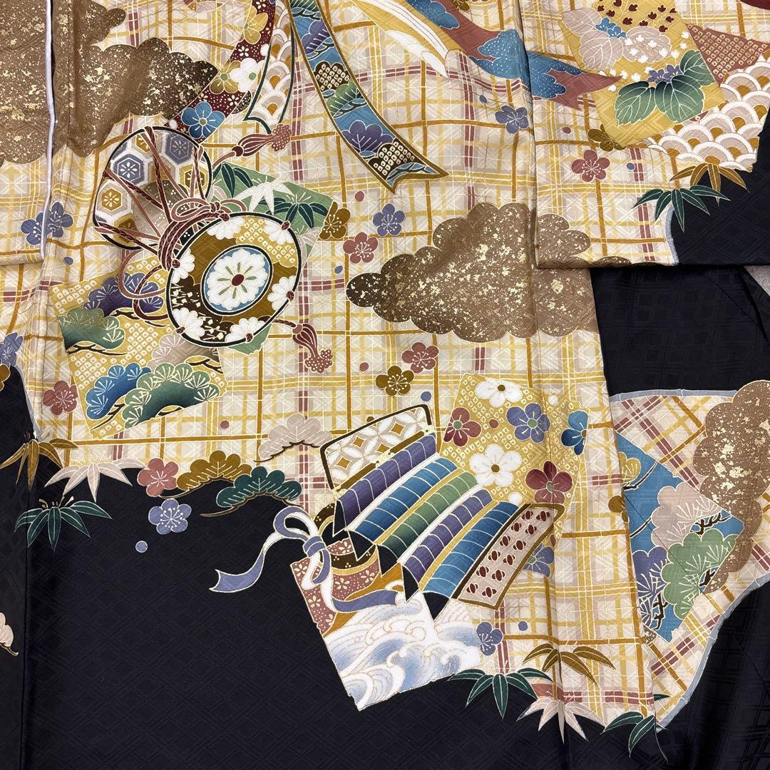 22⭐︎新品正絹産着（祝着）京友禅伝統工芸染、刺繍入、金彩、特選大鷹と熨斗文