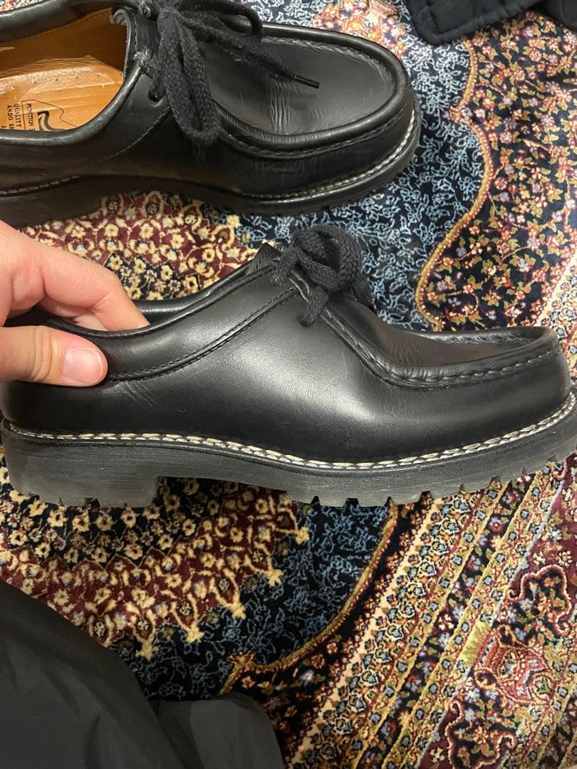 黒 レザー チロリアンシュ-ズ　安藤製靴　OR-1