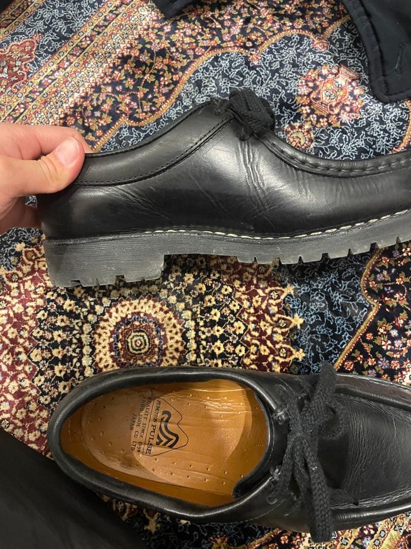 黒 レザー チロリアンシュ-ズ　安藤製靴　OR-1