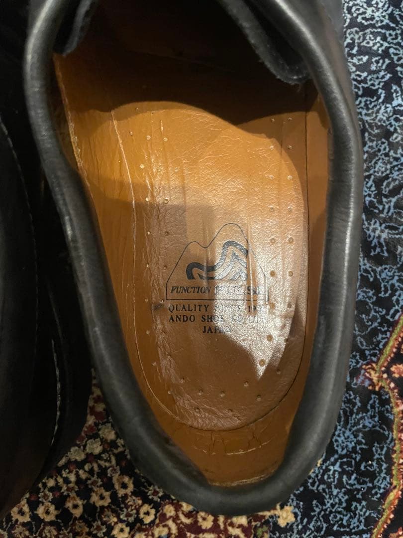 黒 レザー チロリアンシュ-ズ　安藤製靴　OR-1
