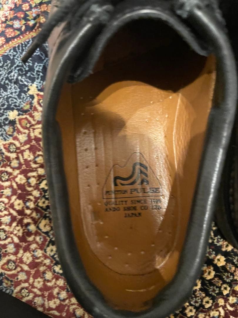 黒 レザー チロリアンシュ-ズ　安藤製靴　OR-1