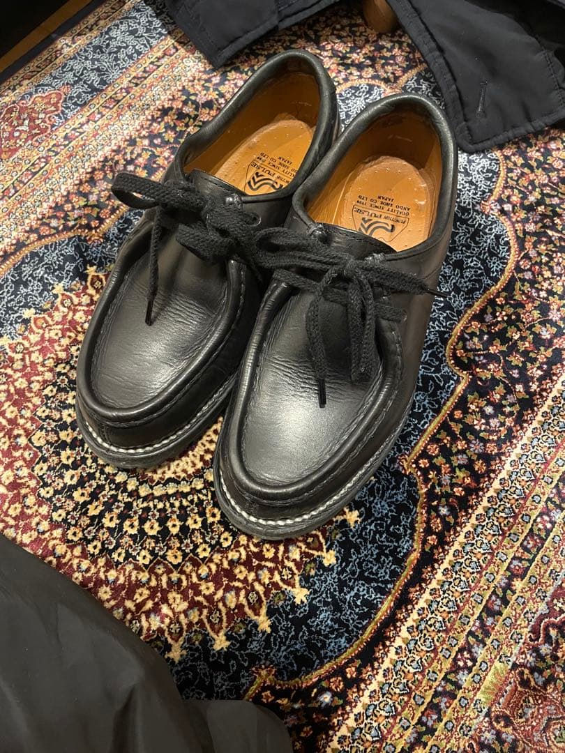 黒 レザー チロリアンシュ-ズ　安藤製靴　OR-1