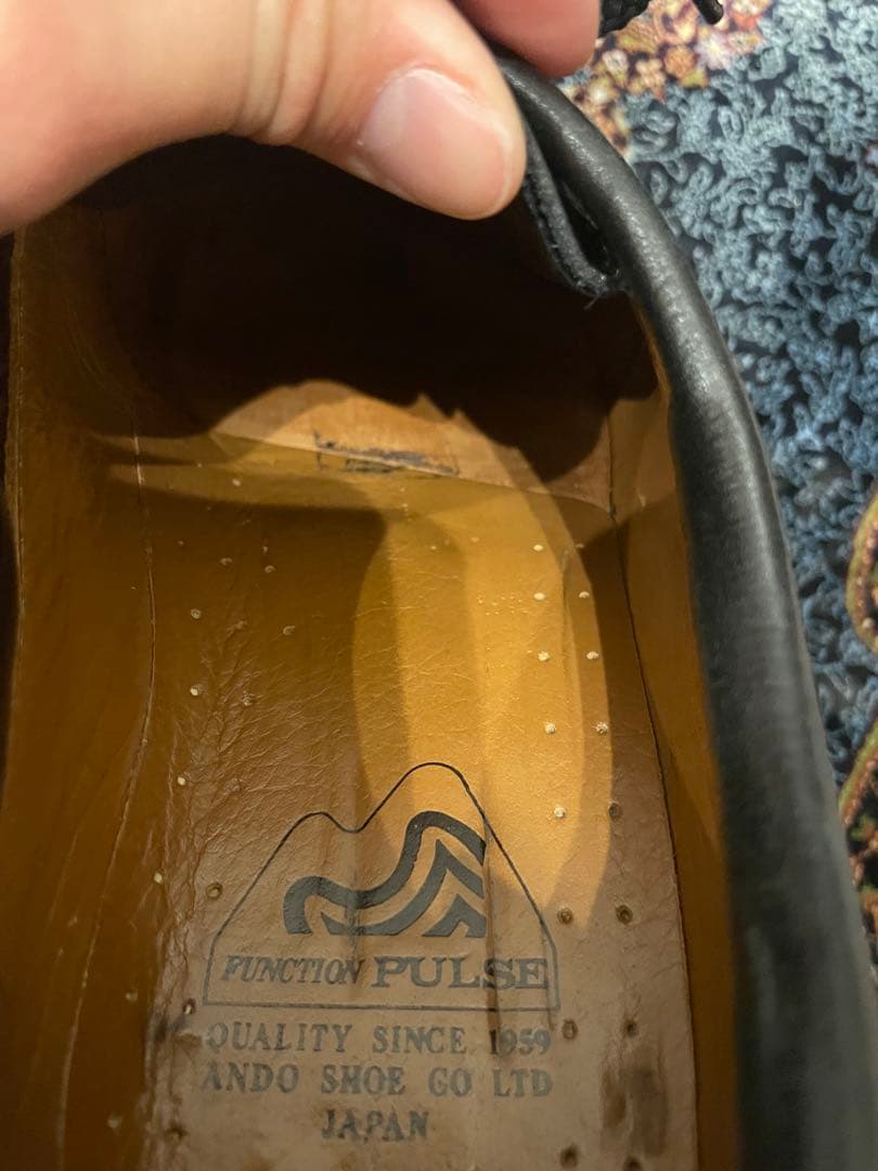 黒 レザー チロリアンシュ-ズ　安藤製靴　OR-1