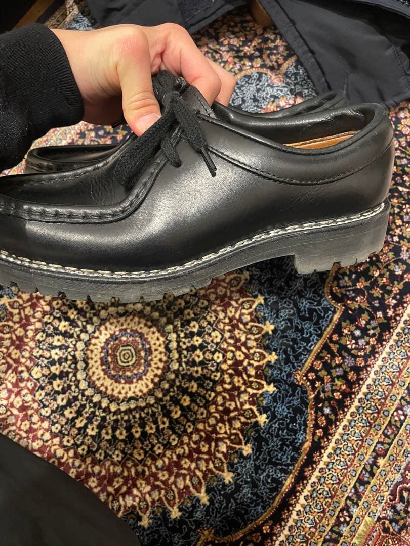 黒 レザー チロリアンシュ-ズ　安藤製靴　OR-1