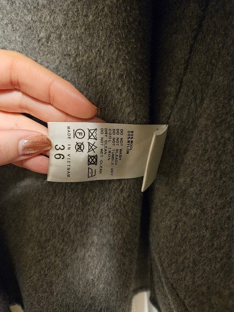 Spick and Span ノーカラーリバーコート　グレーカラー