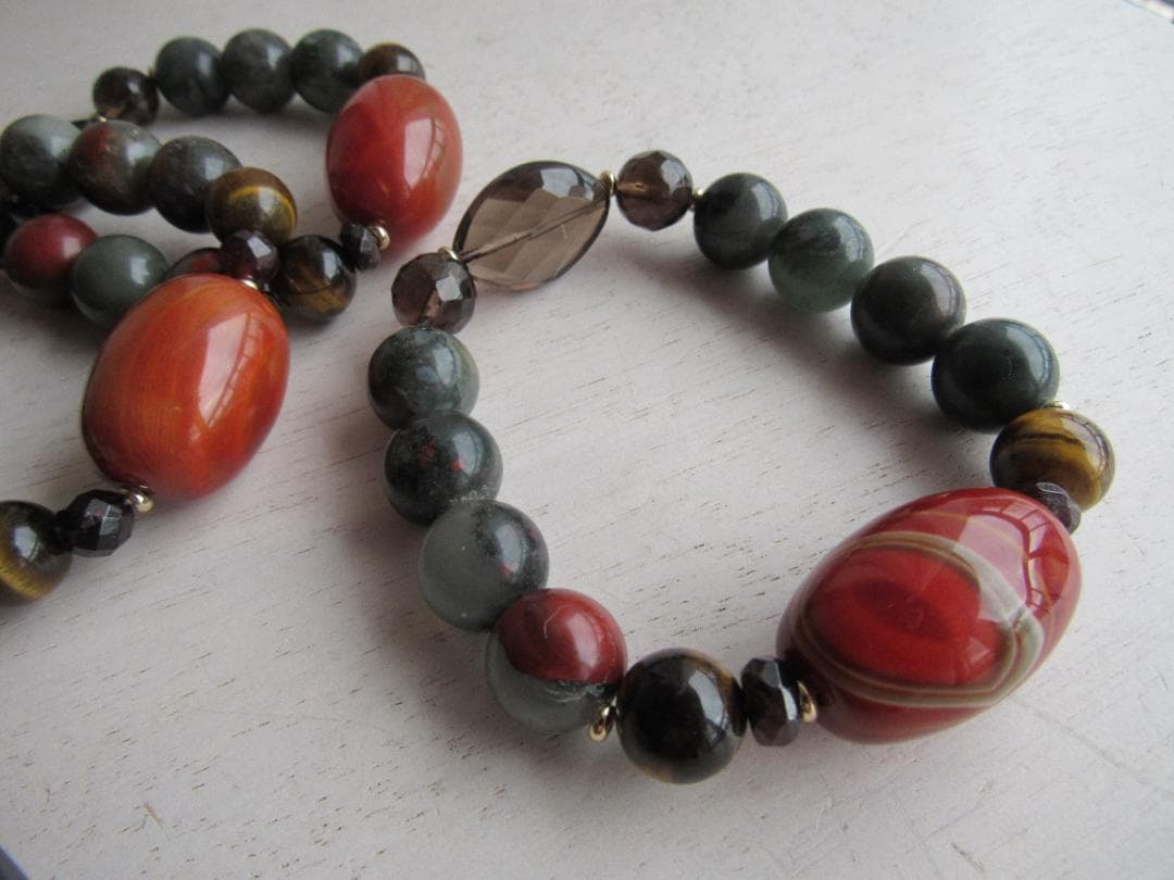 パワーストーン 天珠 ブラッドストーン めのう 赤瑪瑙 健康 長寿 数珠