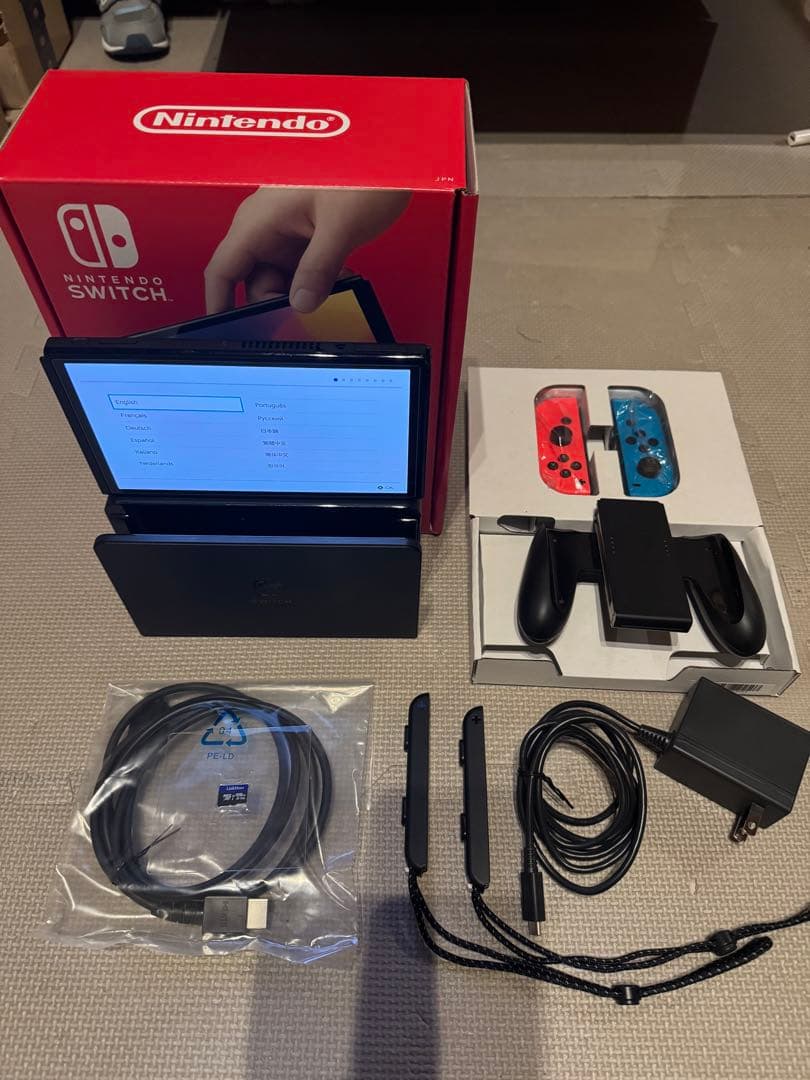 Nintendo Switch 本体 赤/青 有機EL 中古美品　128GB