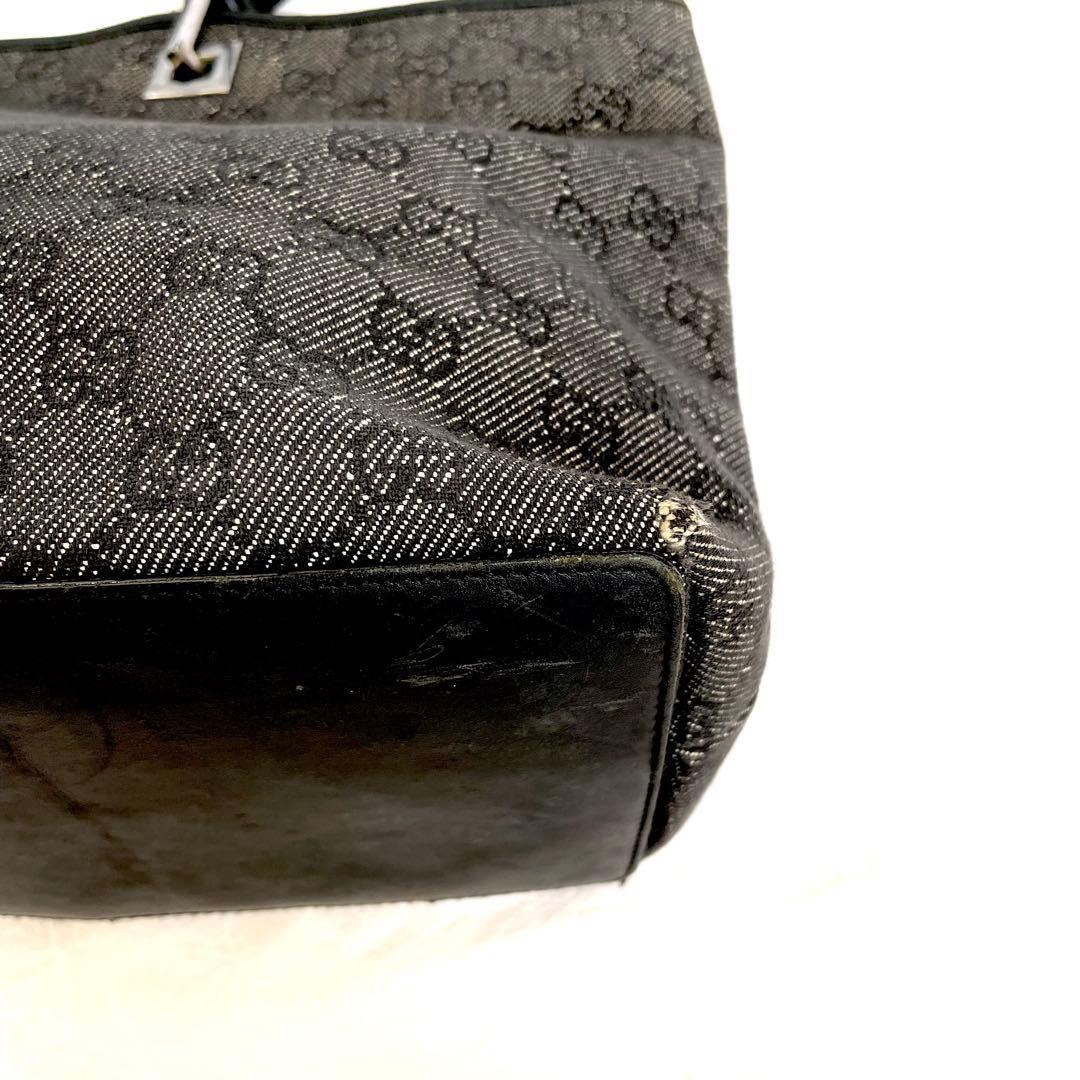 美品✨GUCCI グッチ　GG柄キャンバス×レザー　トートバッグ　手提げ　肩掛け