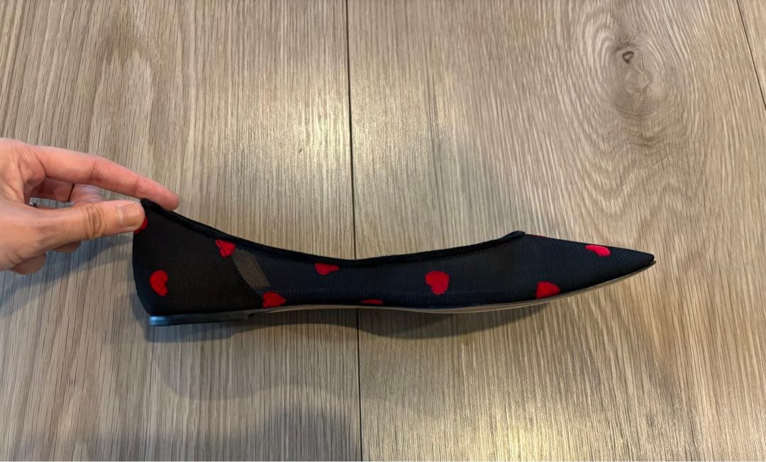 PIPICHIC / ハート柄 スクエアトゥ フラットシューズ